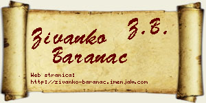Živanko Baranac vizit kartica